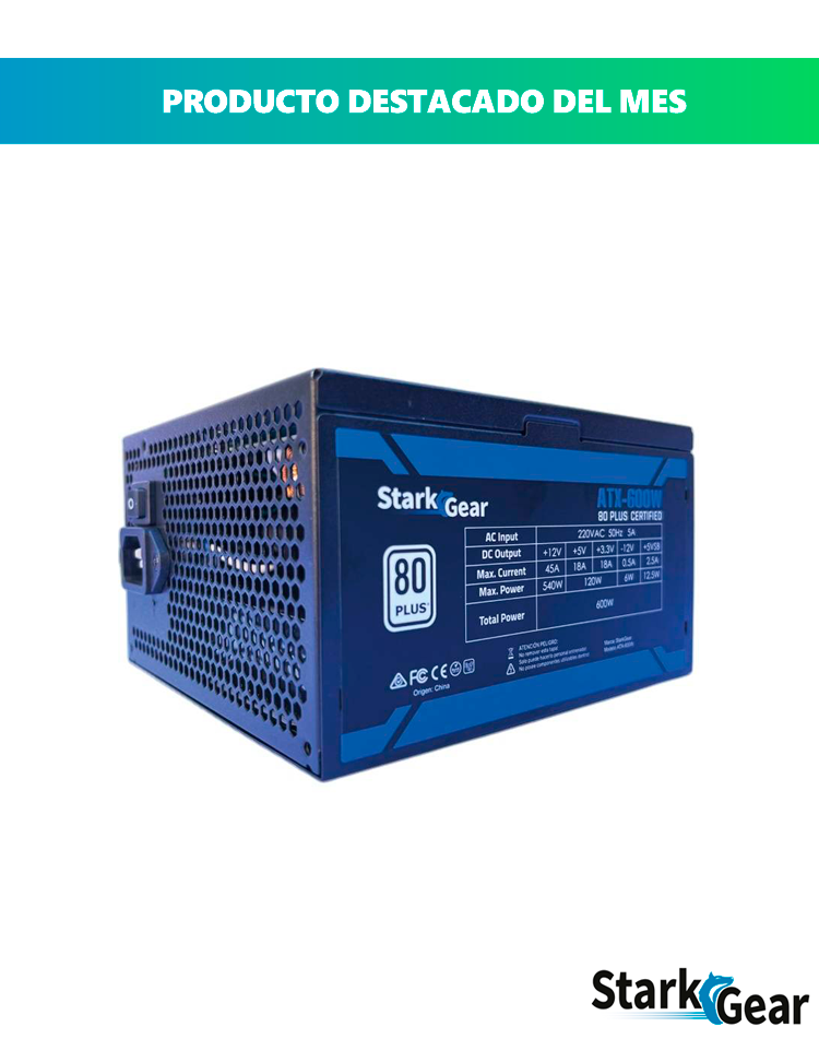 FUENTE 80 PLUS 600W WHITE